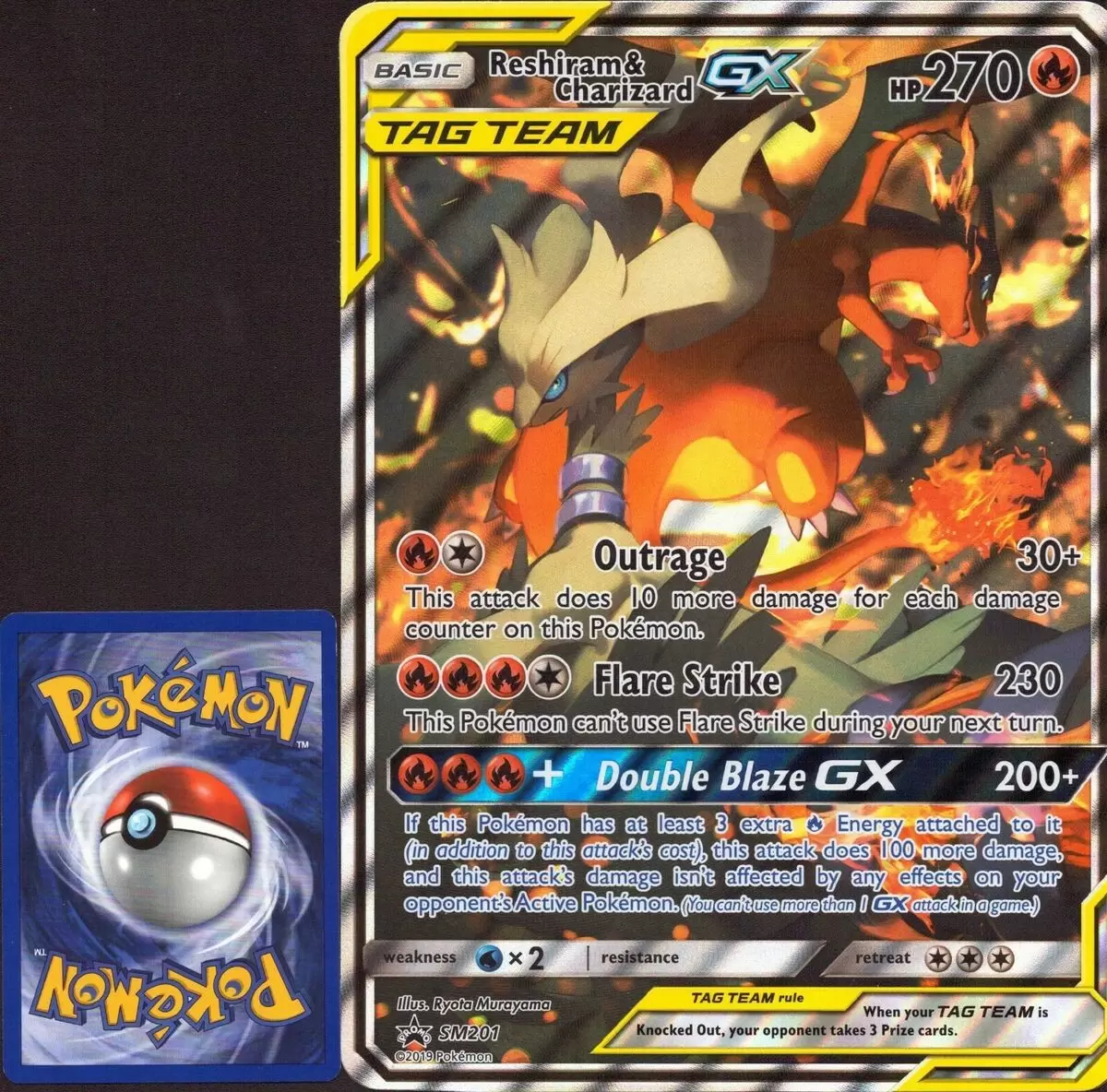 Reshiram & Charizard GX - Jumbo - JUMBO Cards XXL Pokémon card SM201