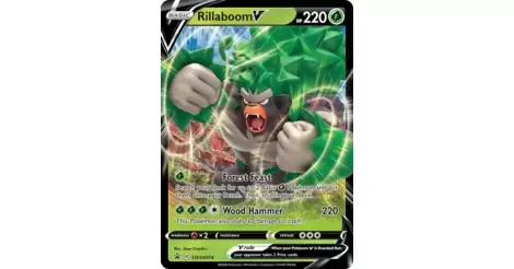 ✅ Rillaboom V SWSH014 ULTRA RARE Holo Black Star Promo Pokemon TCG Card