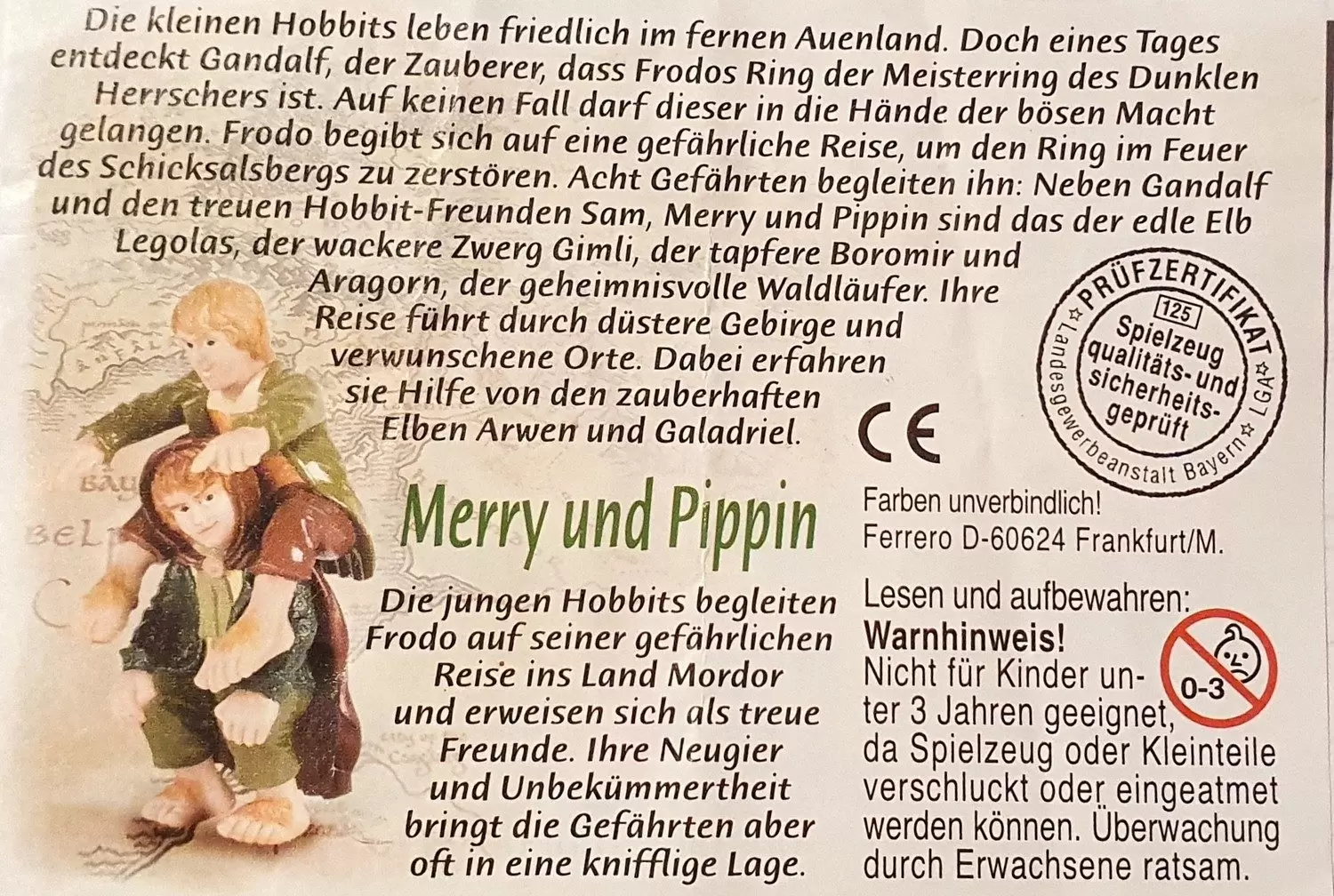 Le seigneur des anneaux - BPZ MERRY UND PIPPIN ALLEMAGNE 2001