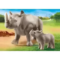 Rhinocéros et son petit