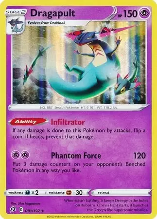 Pokemon Card Dragapult 130/264 Fusion Strike Holo