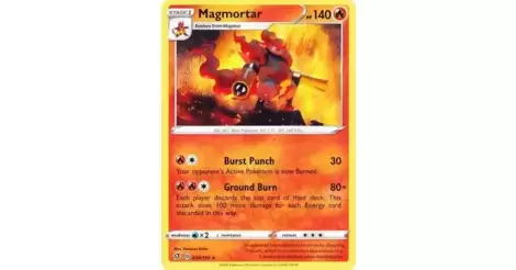 Pokemon TCG 2020 Rebel Clash  Card Reverse Holo 030/192 Magmortar