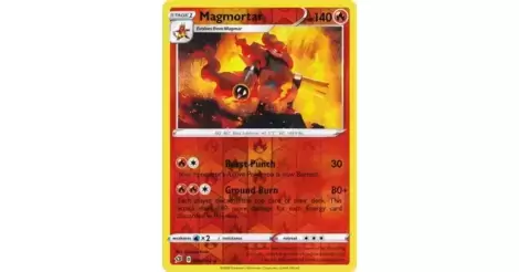 Pokemon TCG 2020 Rebel Clash  Card Reverse Holo 030/192 Magmortar