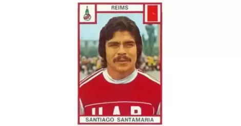 N°280 SANTIAGO SANTAMARIA ARGENTINA STADE REIMS PANINI FOOTBALL 77 STICKER 1977 