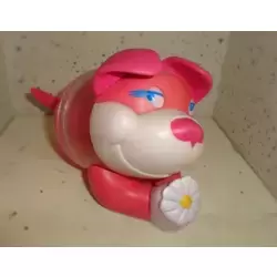 Chien Rose Fleur Blanche