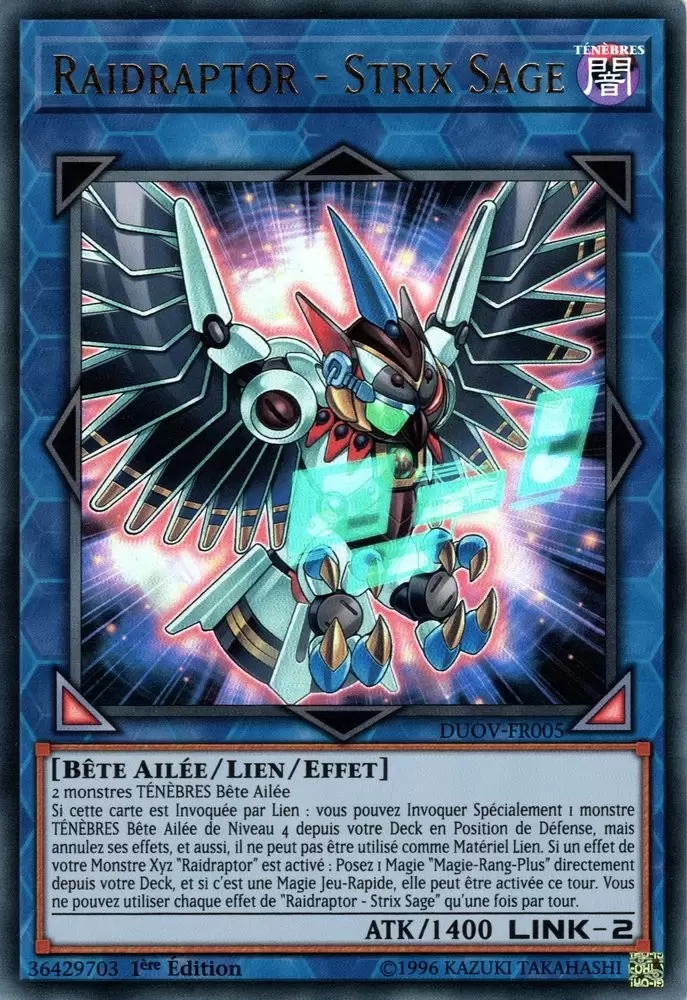 Duel Surchargé DUOV - Raidraptor - Strix Sage