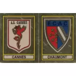 Ecusson A.S. Cannes / E.A.C. Chaumont - Deuxieme Division (Groupe A)