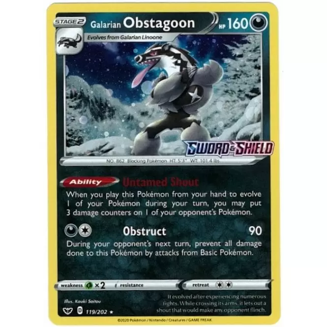 Details about   Pokemon Obstagoon Holo 119/202 