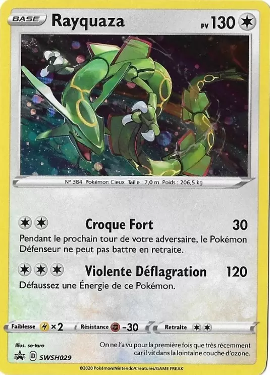 Rayquaza Carte Pokemon Swsh029 Cartes Promo Black Star Epee Et Bouclier