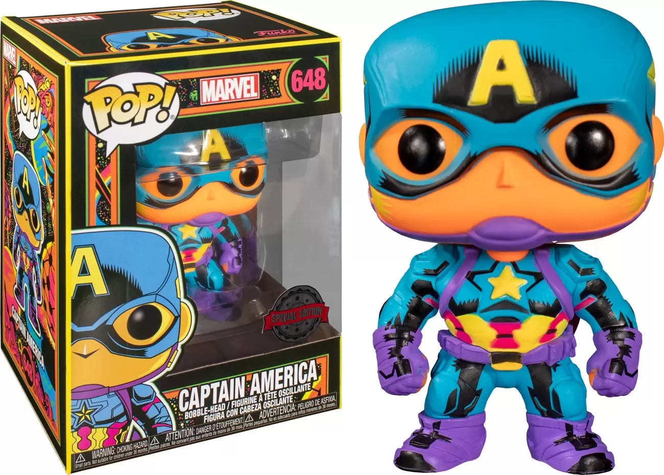 POP! MARVEL - Marvel Black Light - Captain America