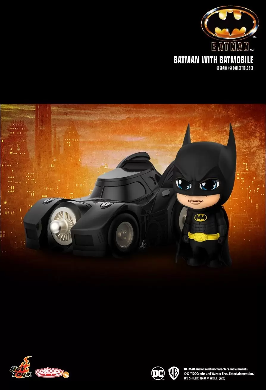 Cosbaby Figures - Batman (1989) - Batman with Batmobile