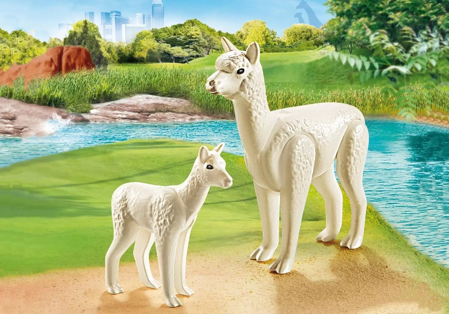 Plamobil Animal Sets - Alpaca and baby