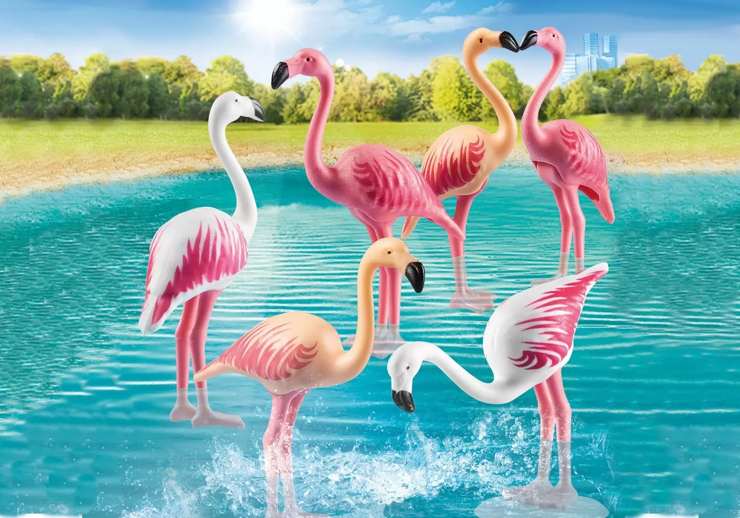Plamobil Animal Sets - Flamingo family