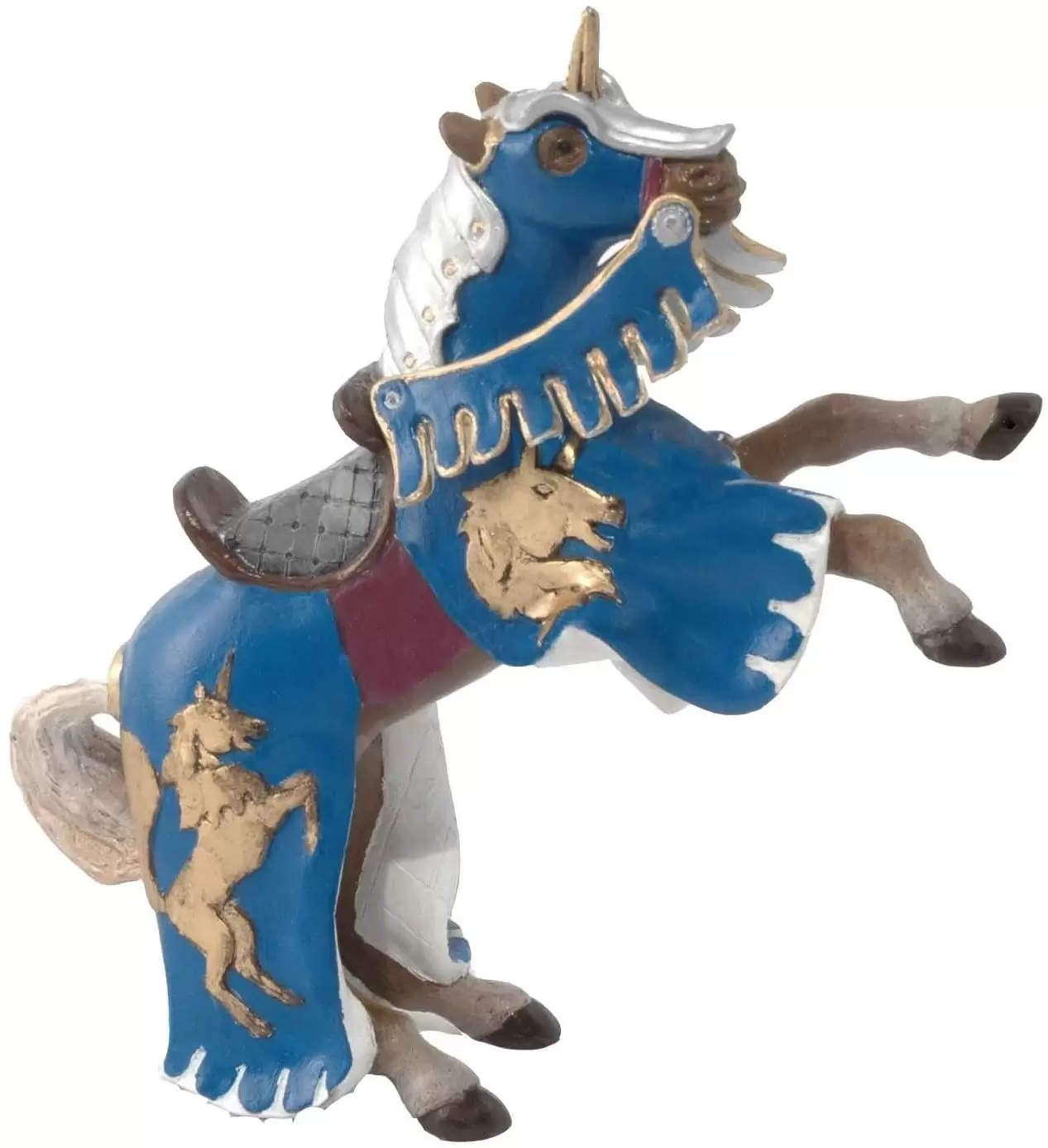 PAPO - Cheval cabré bleu à la licorne