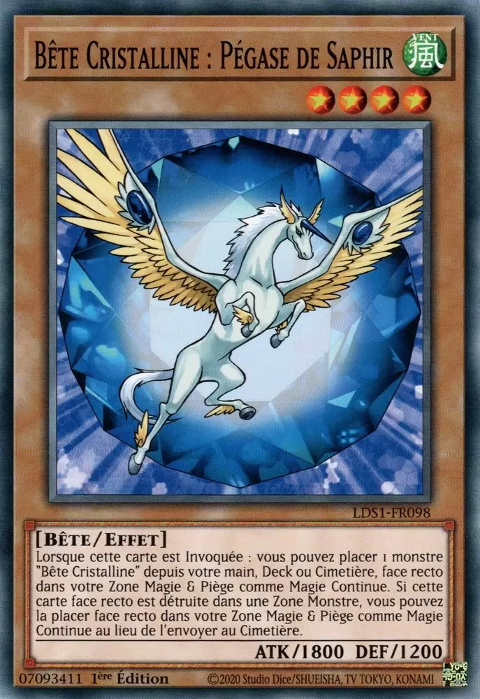 Duellistes Légendaires : Saison 1 [LDS1] - Bête Cristalline : Pégase de Saphir