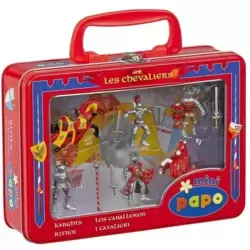 Mini chevaliers et chevaux bleus