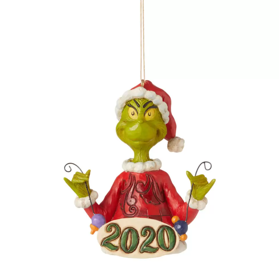 Dr Seuss by Jim Shore - Grinch Holding String of Ornaments (Hanging Ornament) 2020