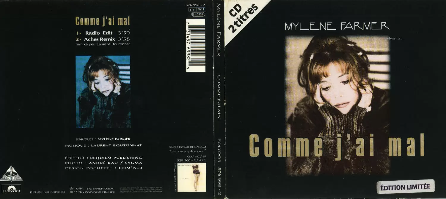 Mylène Farmer - Comme j\'ai mal CD Single Digipack France