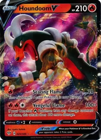 Pokemon Card Houndoom V 178/189 Full Art Darkness Ablaze NM/M