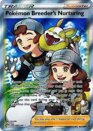Pokémon Breeder's Nurturing - Darkness Ablaze Pokémon card 188/189