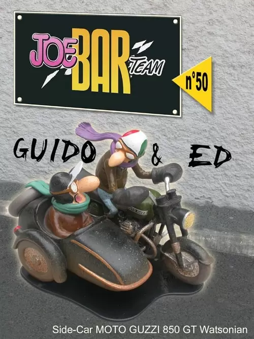 Figurines Joe Bar Team Série 1 - Guido & Ed et leur side car MOTO GUZZI 850 GT WATSONIAN