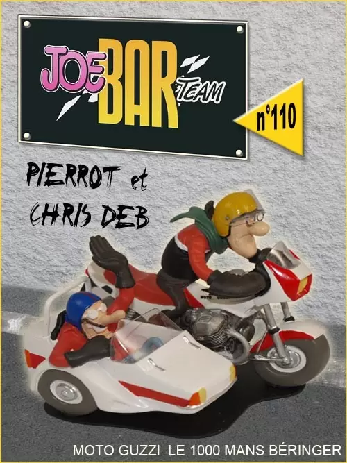 Figurines Joe Bar Team Série 1 - Pierrot et Chris DEB... sur leur moto GUZZI 1000 Le Mans Beringer