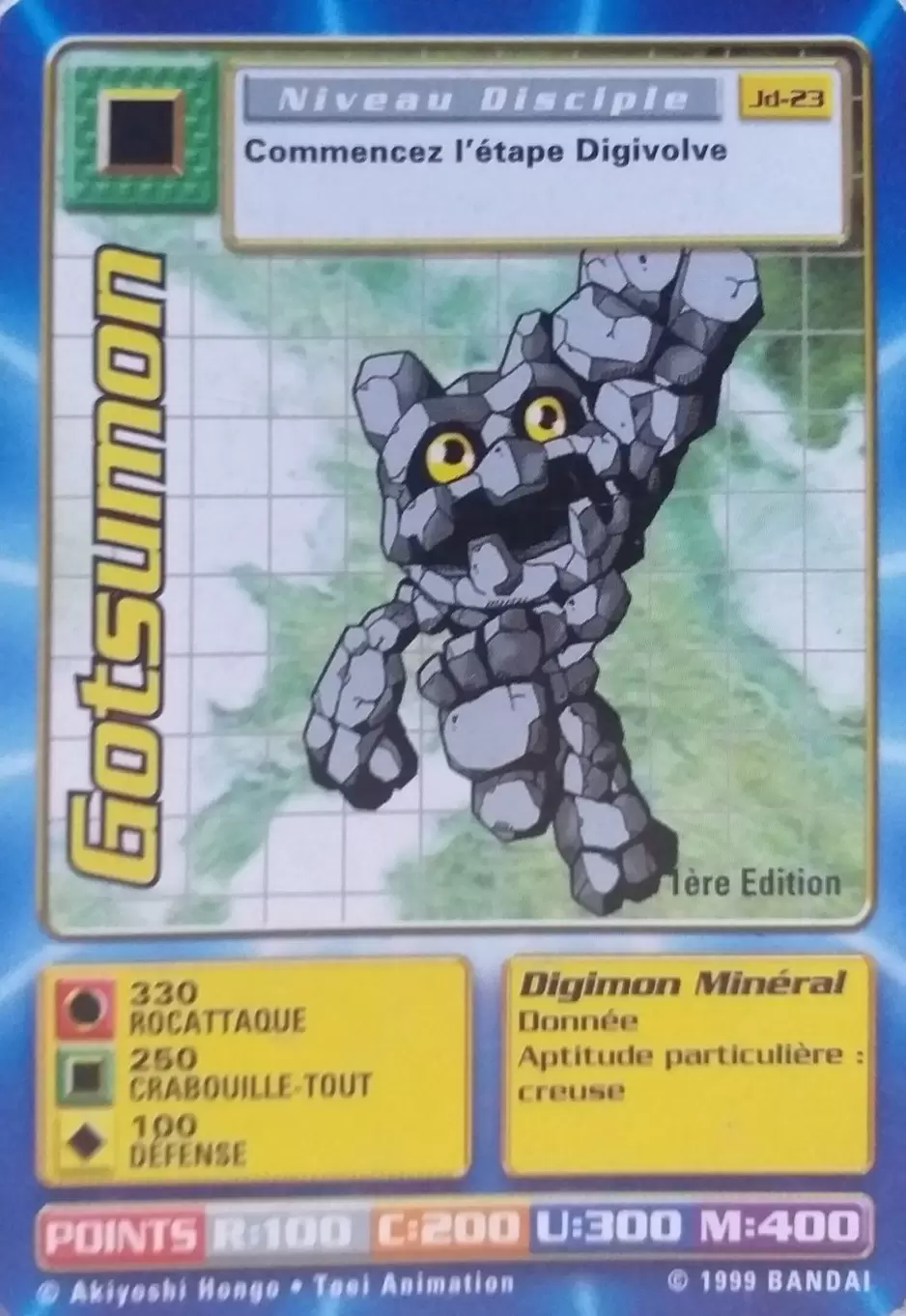 Carte Digimon JD - Gotsumon 1ère Edition