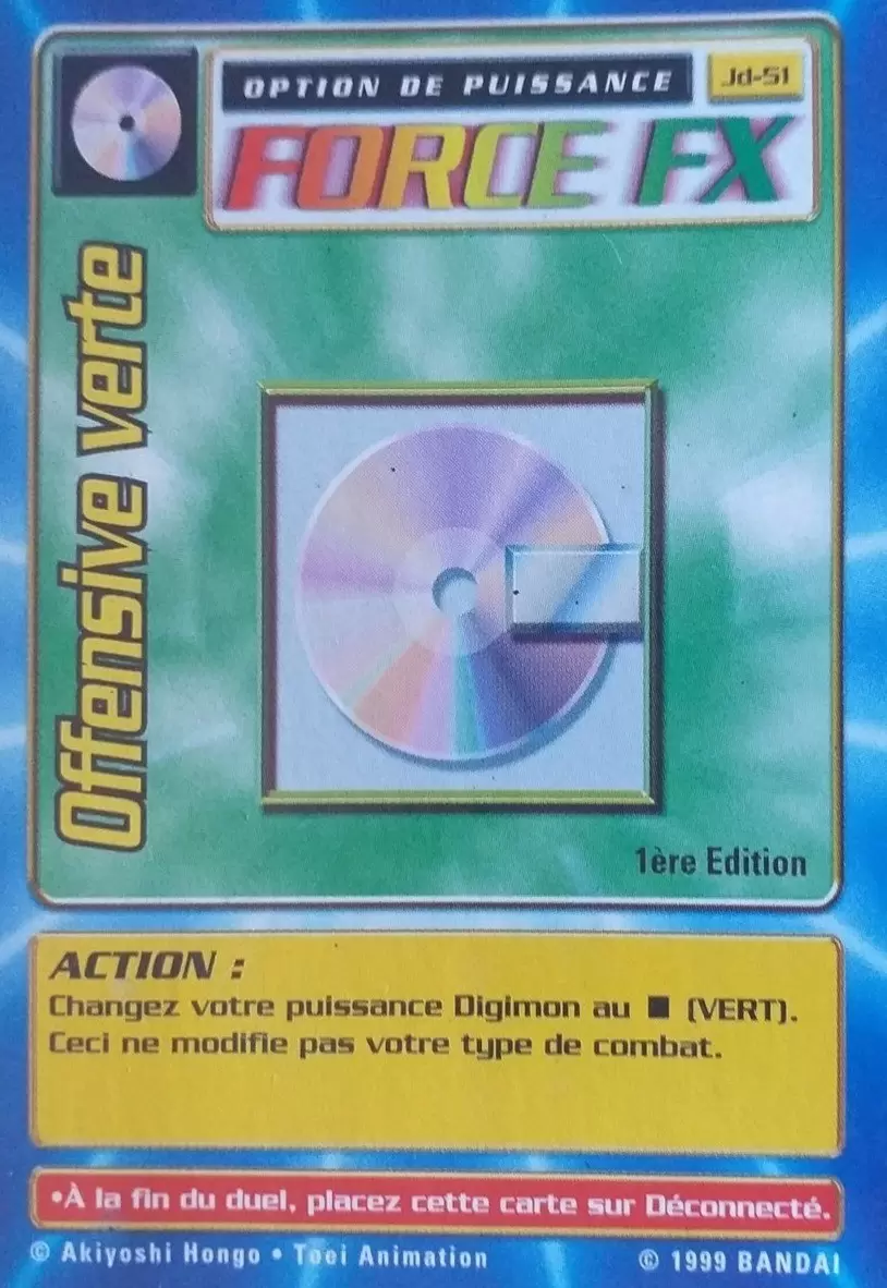 Carte Digimon JD - Offensive verte 1ère Edition