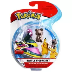 Battle Figure Set - Grotadmorv d'Alola, Pikachu & Rocabot 3 Pack