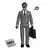 ReAction Figures - They Live - Male Ghoul (Black & White)
