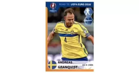 373 ANDREAS GRANQVIST SVERIGE SWEDEN CARD ADRENALYN EURO 2016 PANINI