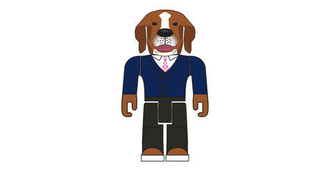 White Collar Dog Roblox Action Figure - roblox collar white