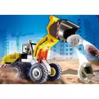 Ouvriers de chantier et dameuse - Playmobil Chantier 3004