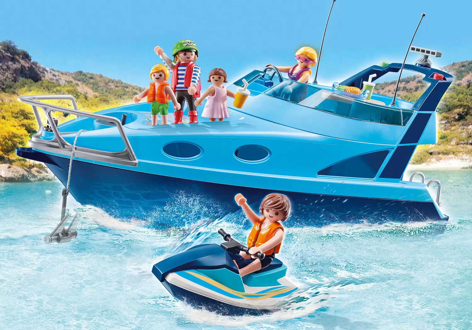 Playmobil en vacances - Yacht avec Rico et Scooter des Mers
