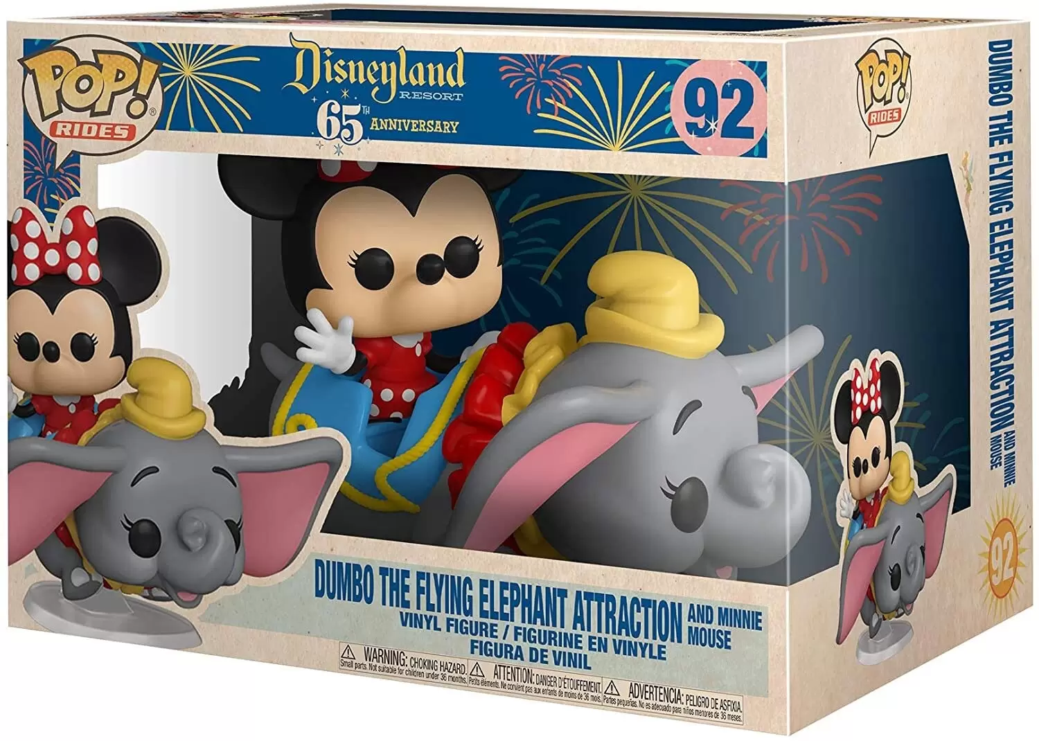 POP! Rides - Disneyland 65th Anniversary - Dumbo The Flying Elephant Attraction and Minnie Mouse