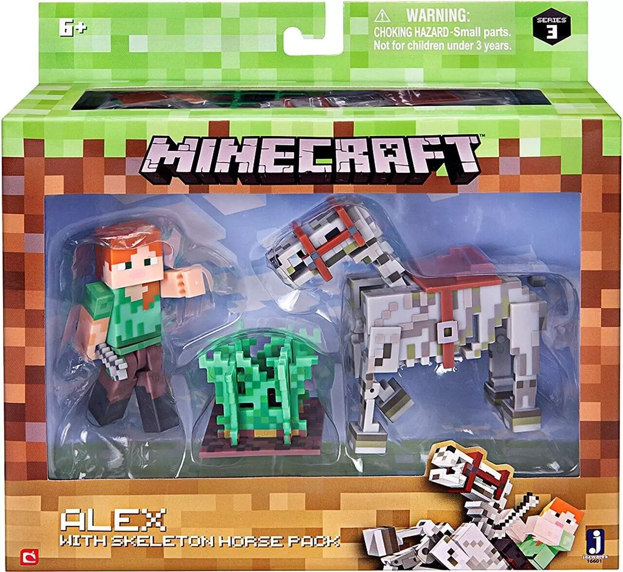 Alex With Skeleton Horse Minecraft Jazwares Figure