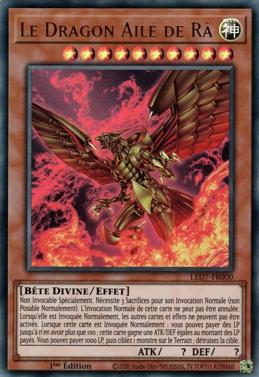 Pack du Duelliste - Les Duellistes Légendaires - La Rage de Râ LED7 - Le Dragon Ailé de Râ