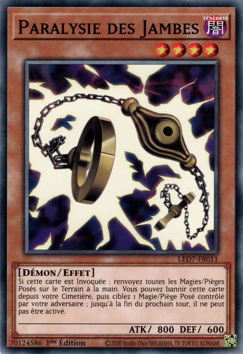 Pack du Duelliste - Les Duellistes Légendaires - La Rage de Râ LED7 - Paralysie des Jambes