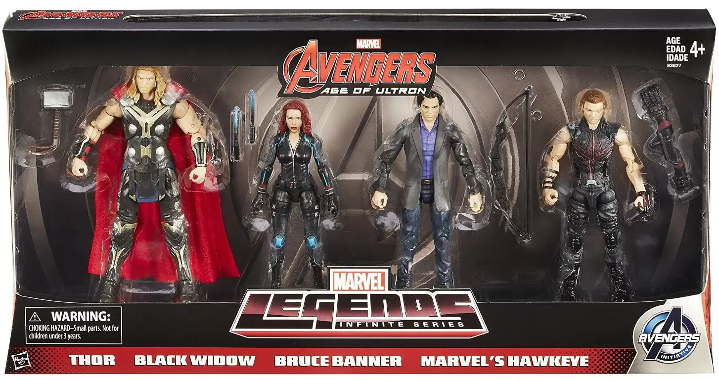 Marvel Legends - Infinite Series - Thor, Black Widow, Bruce Banner & Marvel\'s Hawkeye 4 Pack