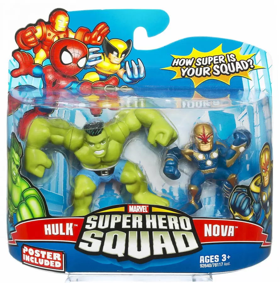 Marvel Super Hero Squad Action Figures - Hulk & Nova