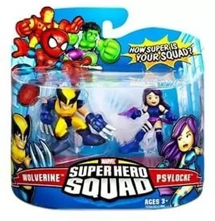 Marvel Super Hero Squad Action Figures - Wolverine & Psylocke