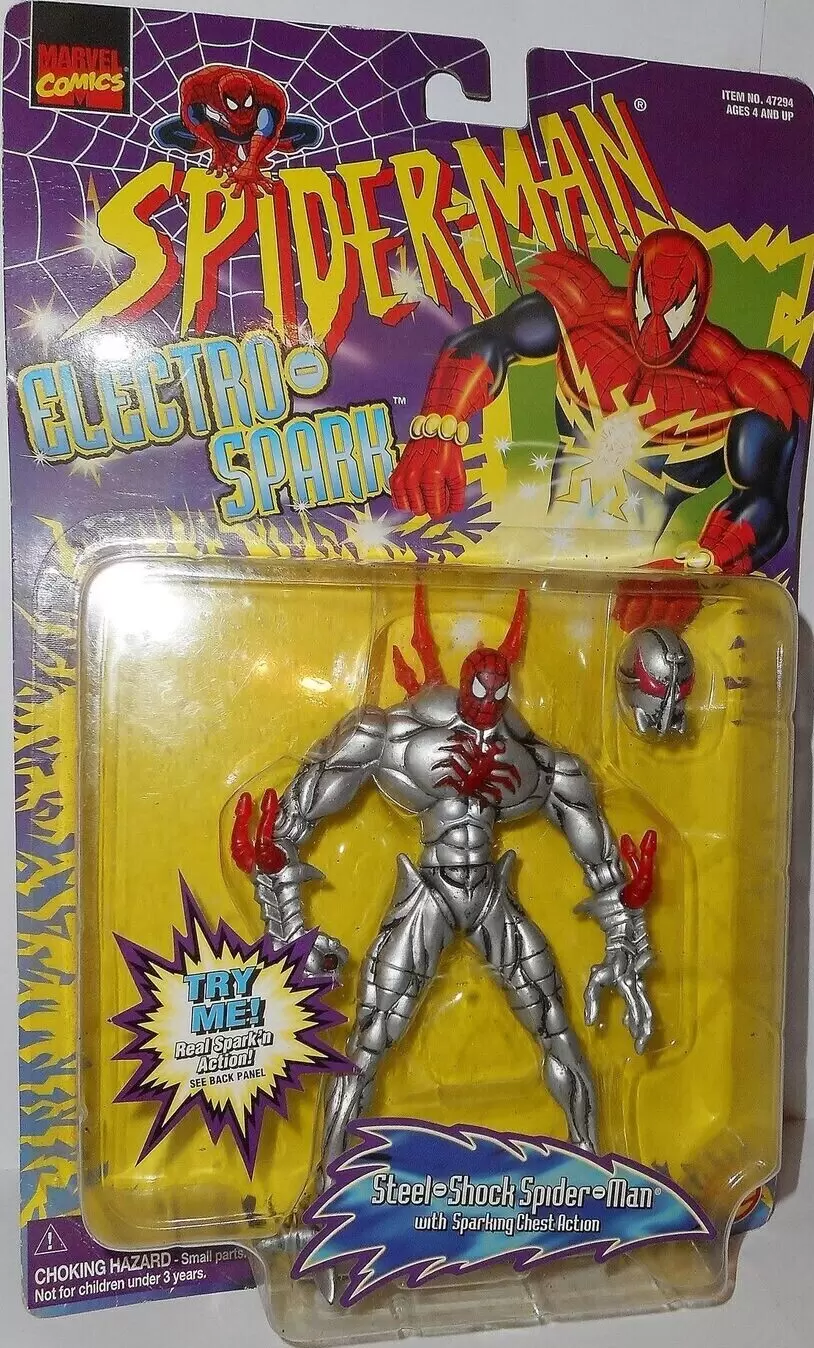 Spider-Man From The New Animated Series - Spider-Man Electro-Spark - Steel-Shock Spider-Man