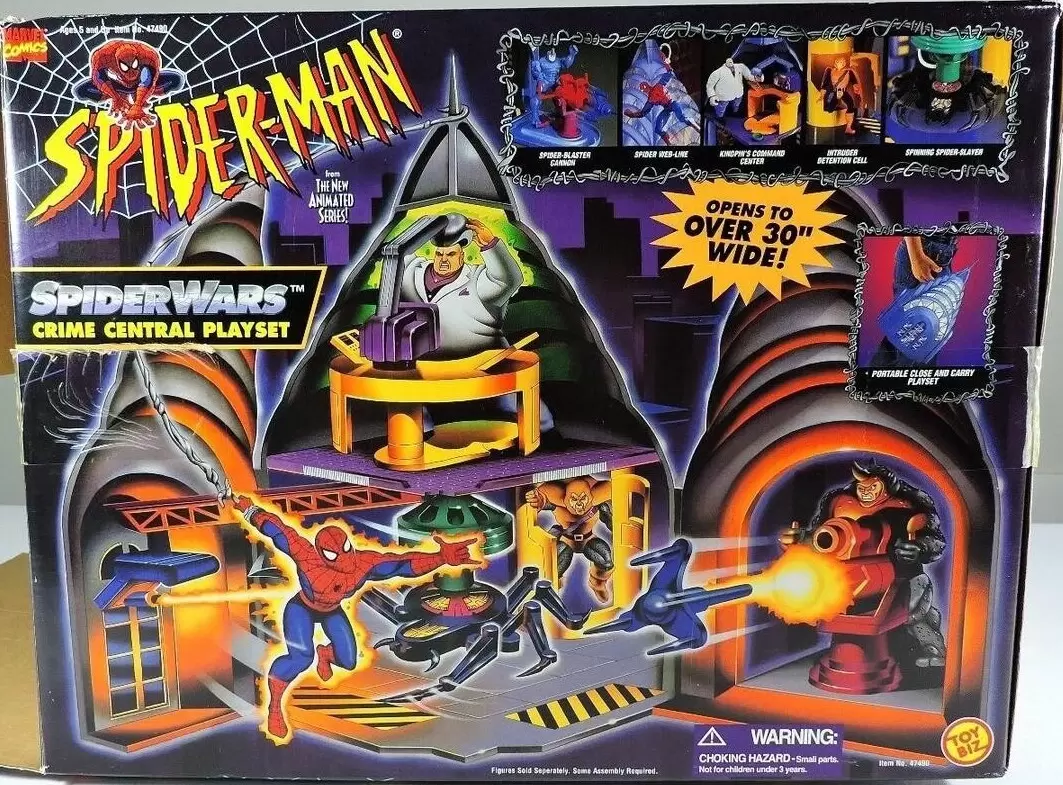 Spider-Man From The New Animated Series - Spider-Wars - Crime Central Playset