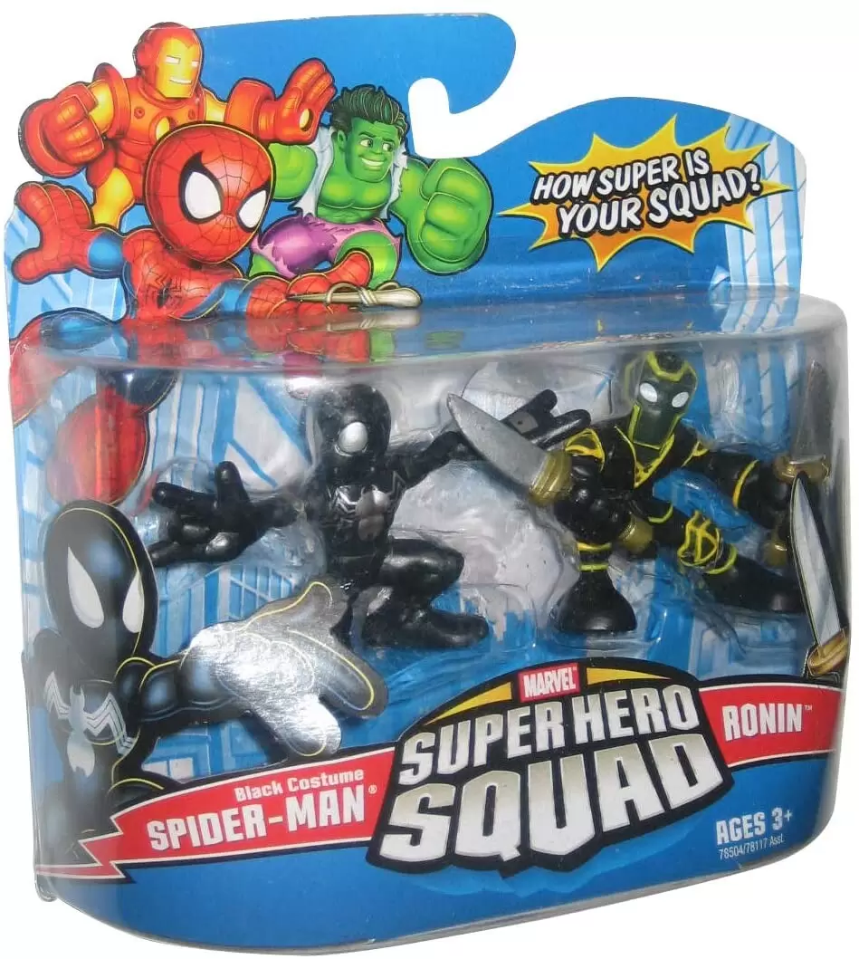 Marvel Super Hero Squad - Black Costume Spider-Man & Ronin