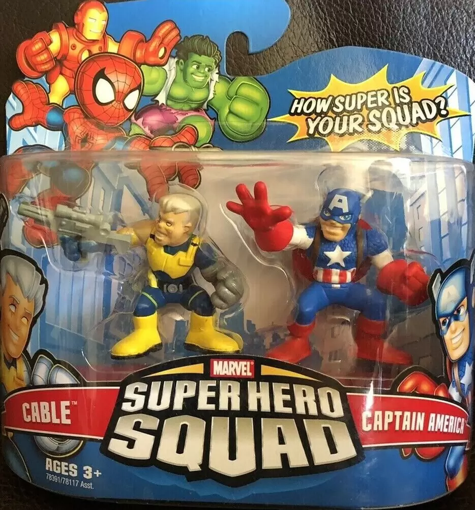 Marvel Super Hero Squad Action Figures - Captain America & Cable