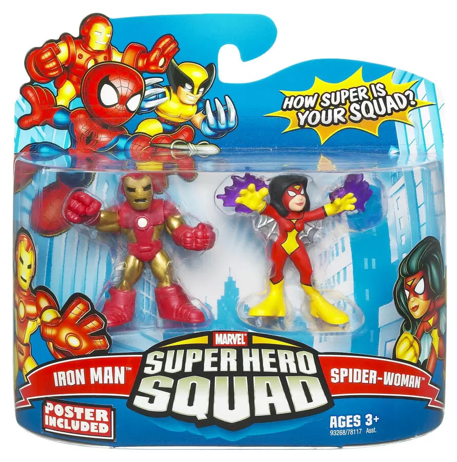 Marvel Super Hero Squad Action Figures - Iron Man & Spider-Woman