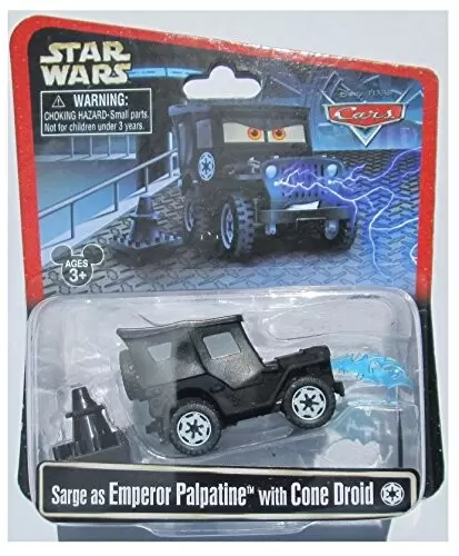 Cars Star Wars - Sarge As Emperor Palpatine and Cone Droid