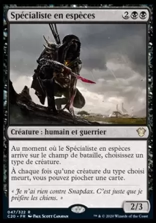 Commander 2020 - Spécialiste en espèces