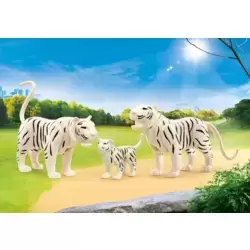 Famille de tigres blancs
