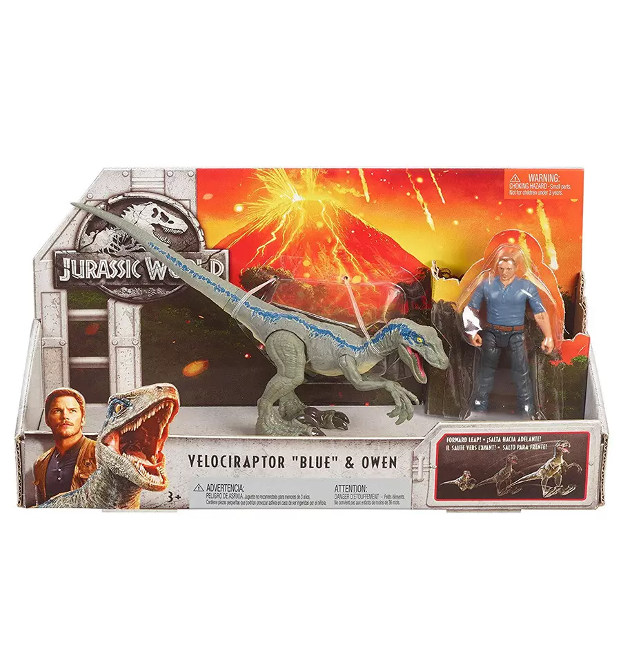 Jurassic World Fallen Kingdom - Velociraptor Blue And Owen